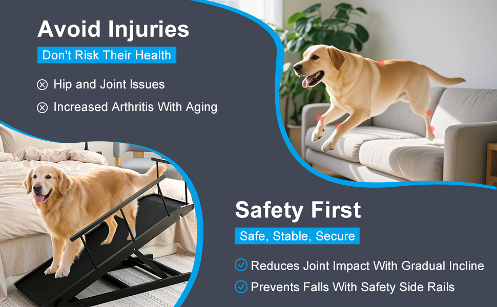 Рампа для собак на ліжко та диван, 5 ступенів, чорна, 115 см