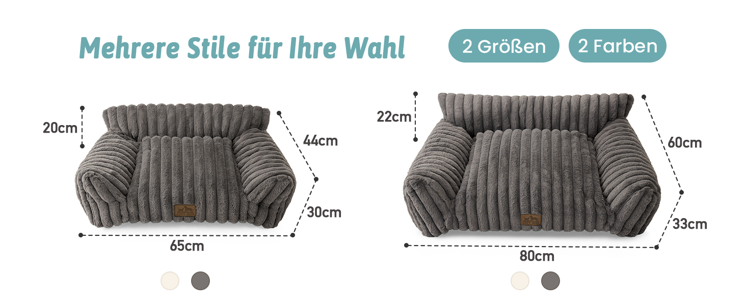 М'яке ліжко для котів COZY KISS, 65x44x30 см (Сірий) - для великих котів та маленьких собак, з антиковзаючою основою