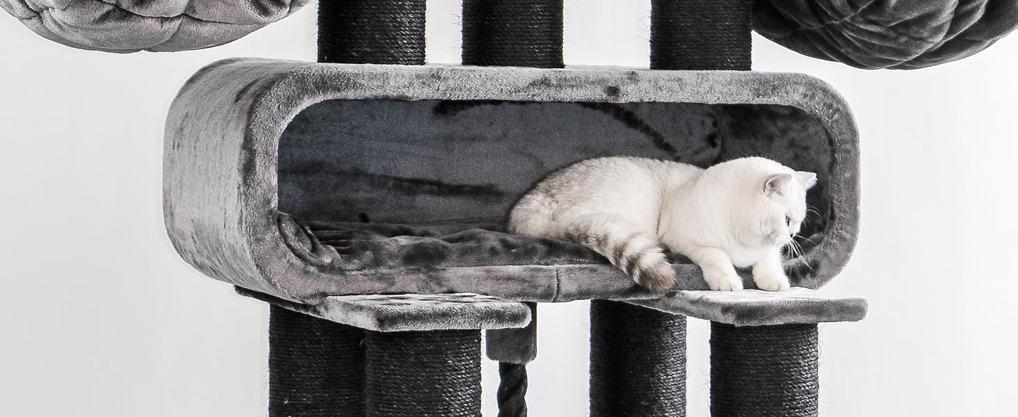 Дряпальня для котів Petrebels Maine Coon XXL, 210 см, з сизалю, чорного кольору