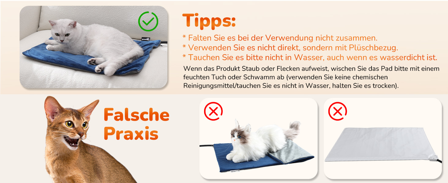 Електричний килимок для тварин Pecute, 40x50 см - зі стабільною температурою, для собак та котів