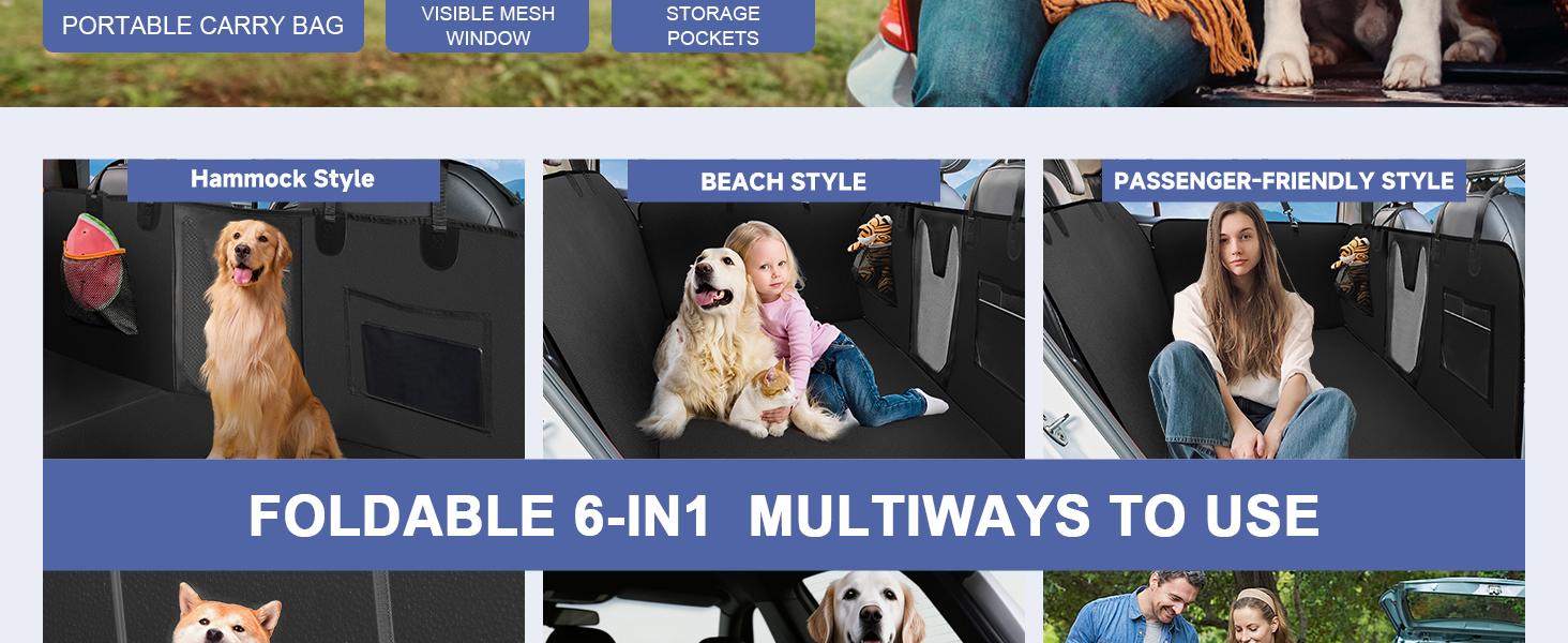 Захисний чохол на сидіння для собак Dorifine з PU-шкіри для заднього сидіння автомобіля. Підходить для собак вагою до 180 кг, 100% водонепроникний, стійкий до подряпин та ковзання. Розмір M (132 x 63 см).