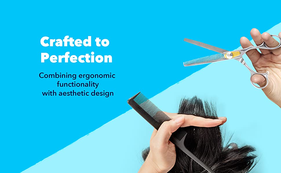 Професійний набір ножиць для стрижки волосся Equinox Razor Edge Series – ножиці для стрижки та филирування, ножиці для текстурування – срібний, 6.5 дюймів