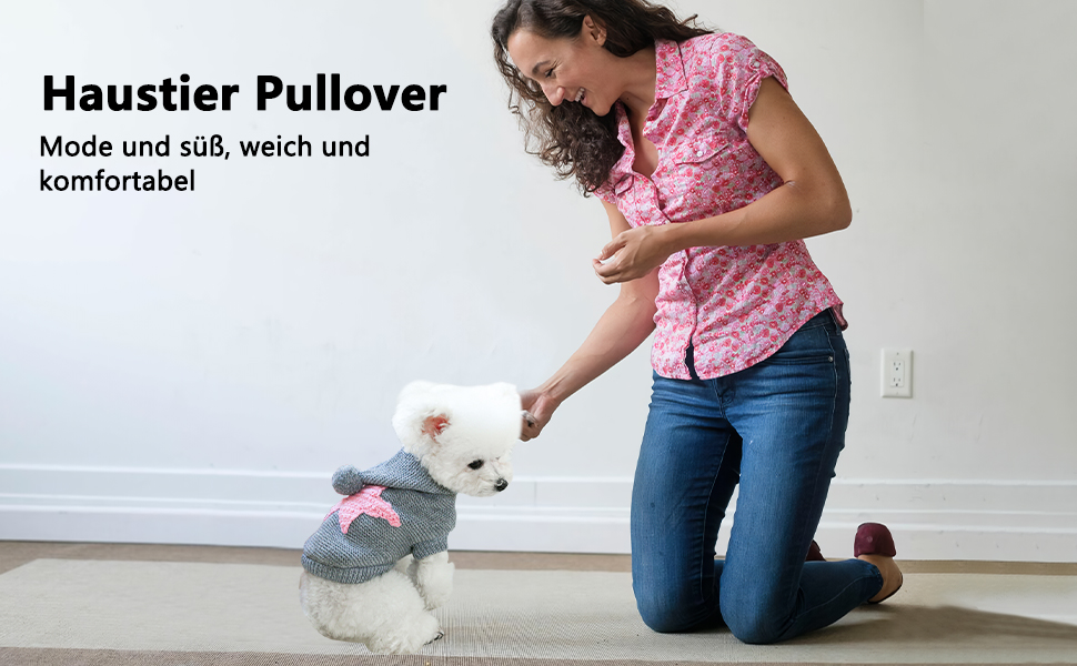 Жовтий теплий пуловер для собак Galatée з коміром-горловиною для Чихуахуа, Бульдога, Такси, Мопса, Йорка (M)