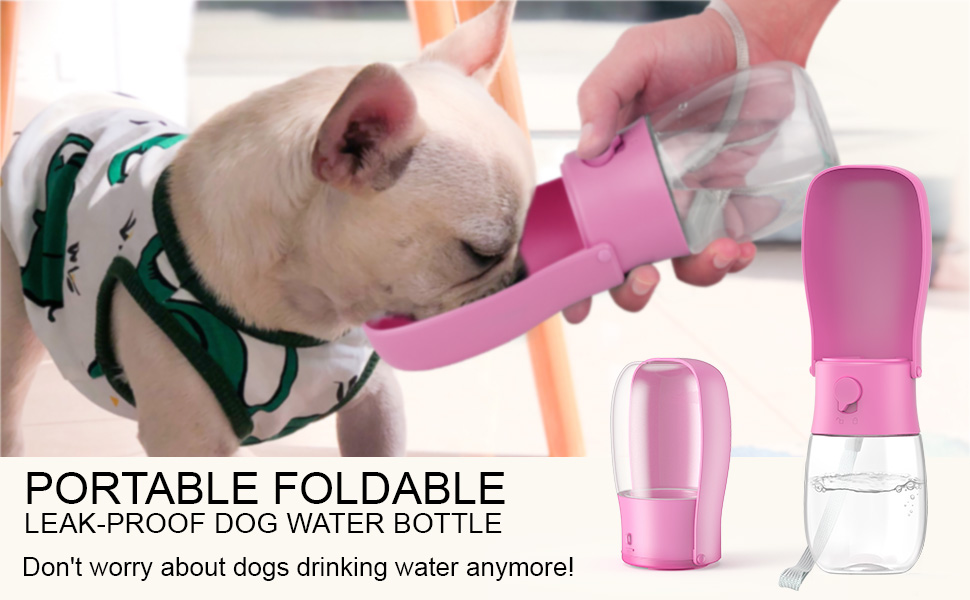 Складана пляшка для води для собак, з контейнером для відходів, для прогулянок, подорожей, хатніх тварин