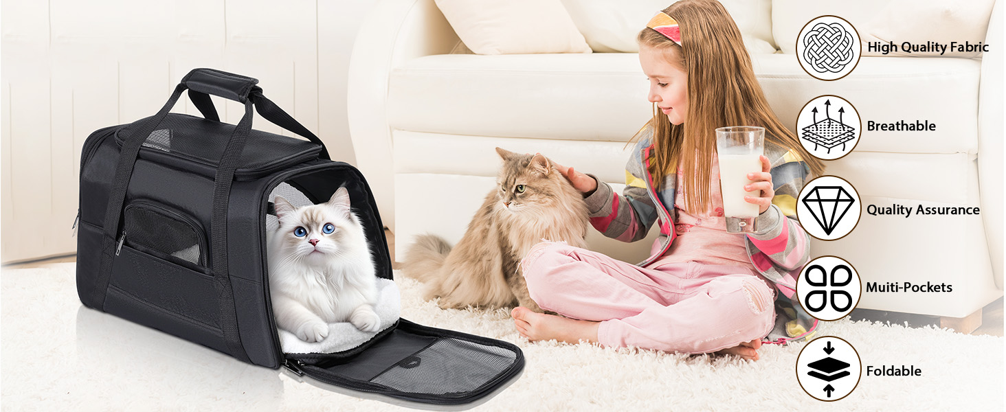 Транспортний бокс для котів Romon: переноска для тварин, переноска для котів, сумка-переноска для котів та цуценят до 6 кг, з регульованим плечовим ременем