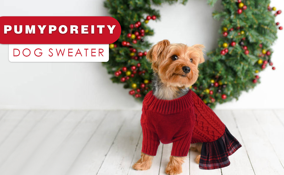 Пуловер для собак з коміром-гольф на Новий Рік, теплий одяг для цуценят, класичний в'язаний одяг для маленьких собак, чихуахуа, теплий одяг на Новий Рік, одяг для домашніх тварин (червоний, S)