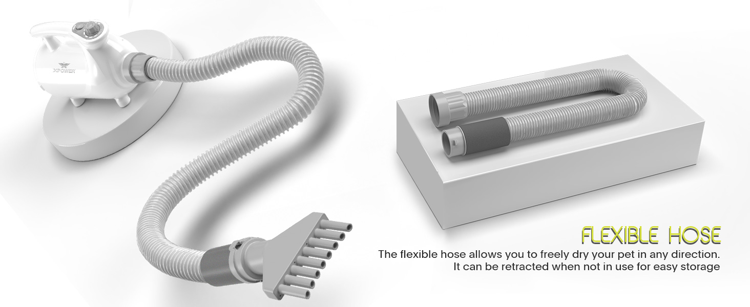 XPOWER Dog Vacuum & Dryer - Фен-пилосос для собак та інших тварин, видалення шерсті, тиха та безпечна догляд, комплект для всіх порід