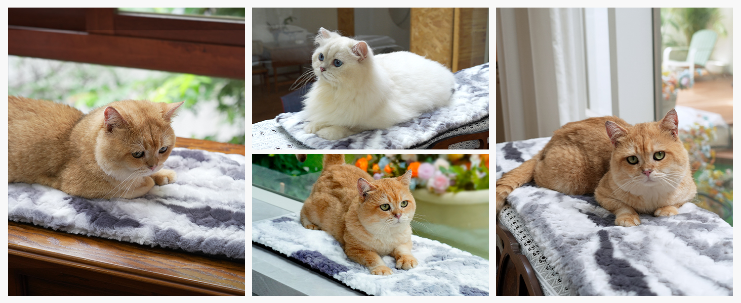 Кішка ліжко на підвіконня Petace для котів, самонагріваюче, 90x28 см, сіре, знімний м'який чохол