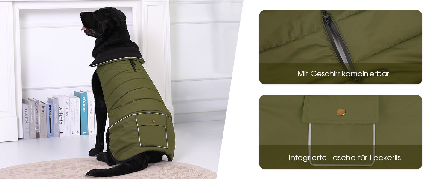 Конвініт Теплий водонепроникний зимовий одяг для собак - тепла куртка для маленьких собак з підкладкою, застібкою-липучкою та світловідбиваючими елементами, синій, S (обхват грудей 44 см)