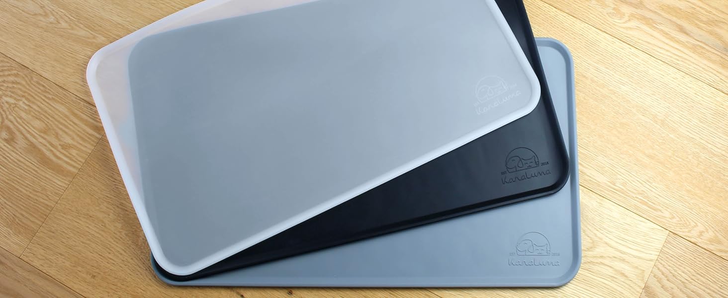 Силіконовий килимок під миску для собак та котів, 60x40 см, чорний, нековзний