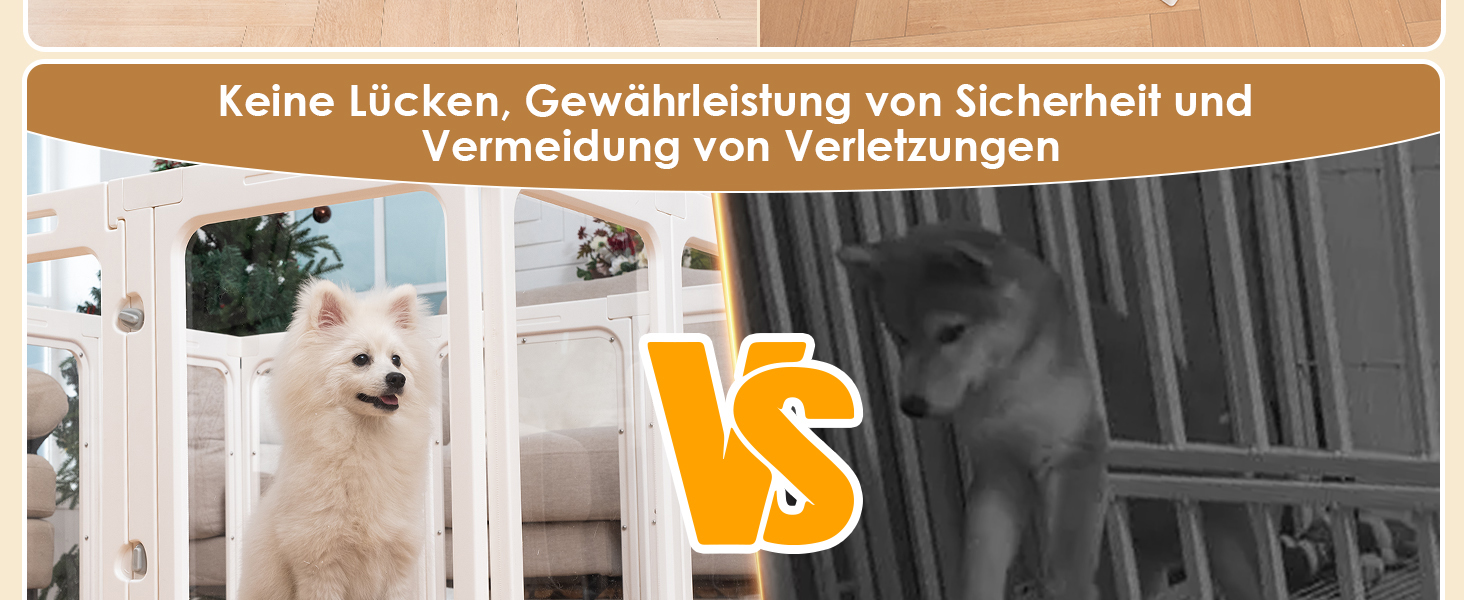 Акриловий вольєр для цуценят, 60 см, прозорий захист для собак, портативний вольєр для цуценят та собак середніх розмірів, для використання в приміщенні та на вулиці, 10 панелей, білий