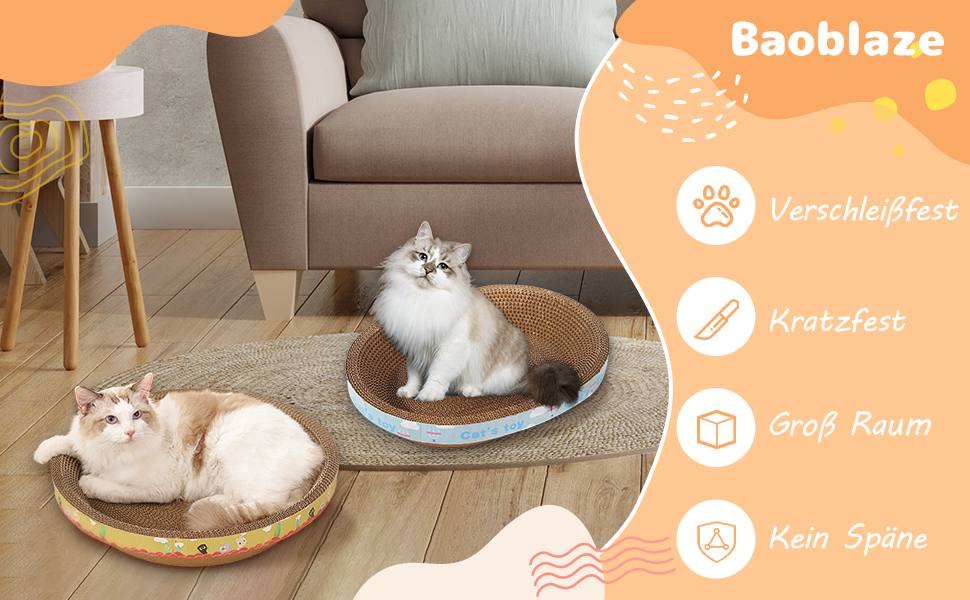 Килимок-клітка для котів Baoblaze, картонний, 45x34x9 см, ігровий комплекс для дрібних, середніх та великих котів