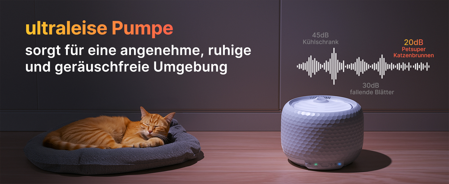 Водяний фонтанчик для котів, 1.8L, з тихим насосом та фільтром з активованого вугілля