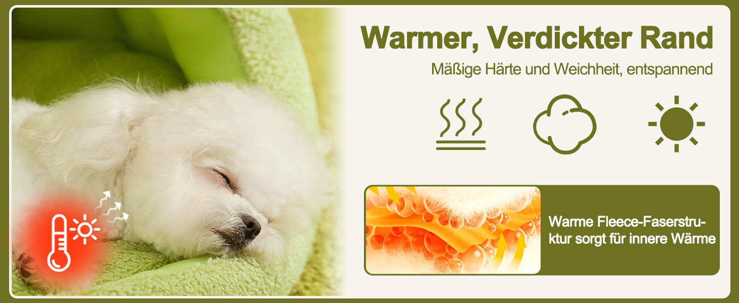 Кішка-будинок Galatée, тепле ліжко-будинок для котів та собак, м'яке ліжко для собак, затишний іглу для собак, миле картун-кімнатко для котів, ліжко для домашніх котів (L, Зелений) L Зелений