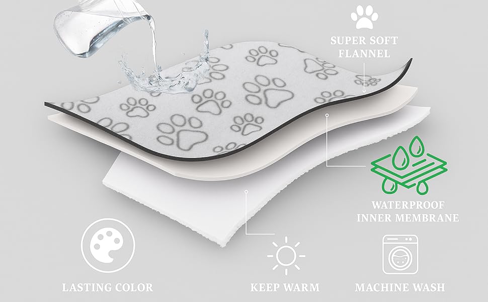 Водонепроникний плед для собак та котів, двосторонній, м'який та зносостійкий, захист для дивану, ліжка та авто, пральна ковдра для тварин (Taupe, Medium)