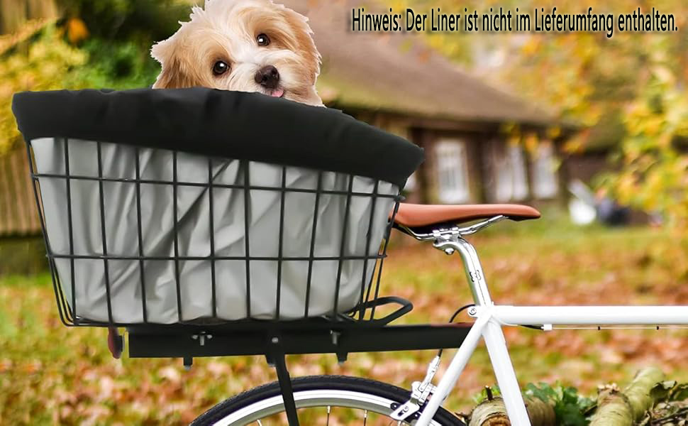 Задній велосипедний кошик з металу, великий, з водонепроникним покриттям та сіткою для багажу. Підходить для собак, покупок, пікніків, шкільних речей. M2