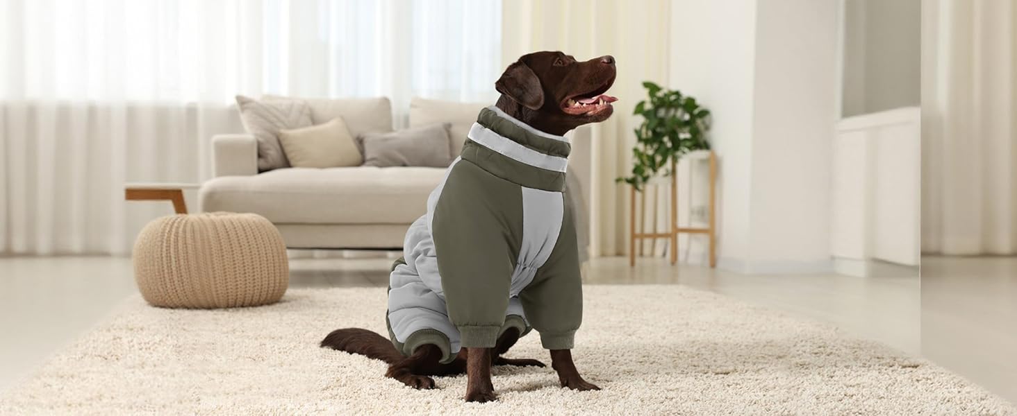 Зимовий комбінезон для собак AOFITEE - теплий водонепроникний зимовий одяг для великих собак з ніжками, підходить для Французького бульдога, колір: бордовий