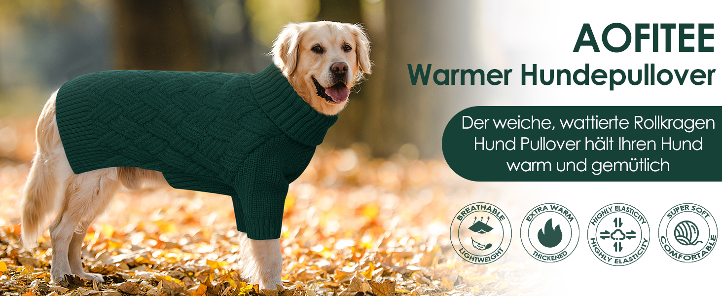 Теплий зимовий пуловер для собак AOFITEE, XS, червоний. Пуловер для котів та цуценят, зручний ролкраг.