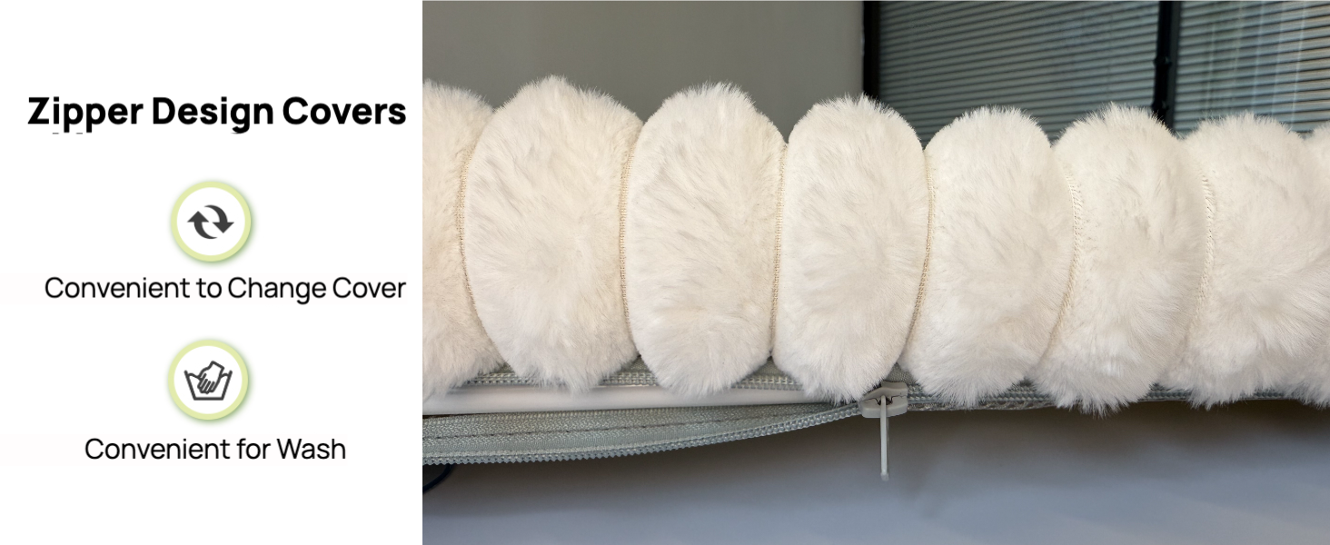 Килимок для котів на вікно CareCooo, лежанка для котів на вікно з м'яким знімним чохлом, стабільна лежанка для котів на вікно до 18 кг, розмір M (52x30 см), білий