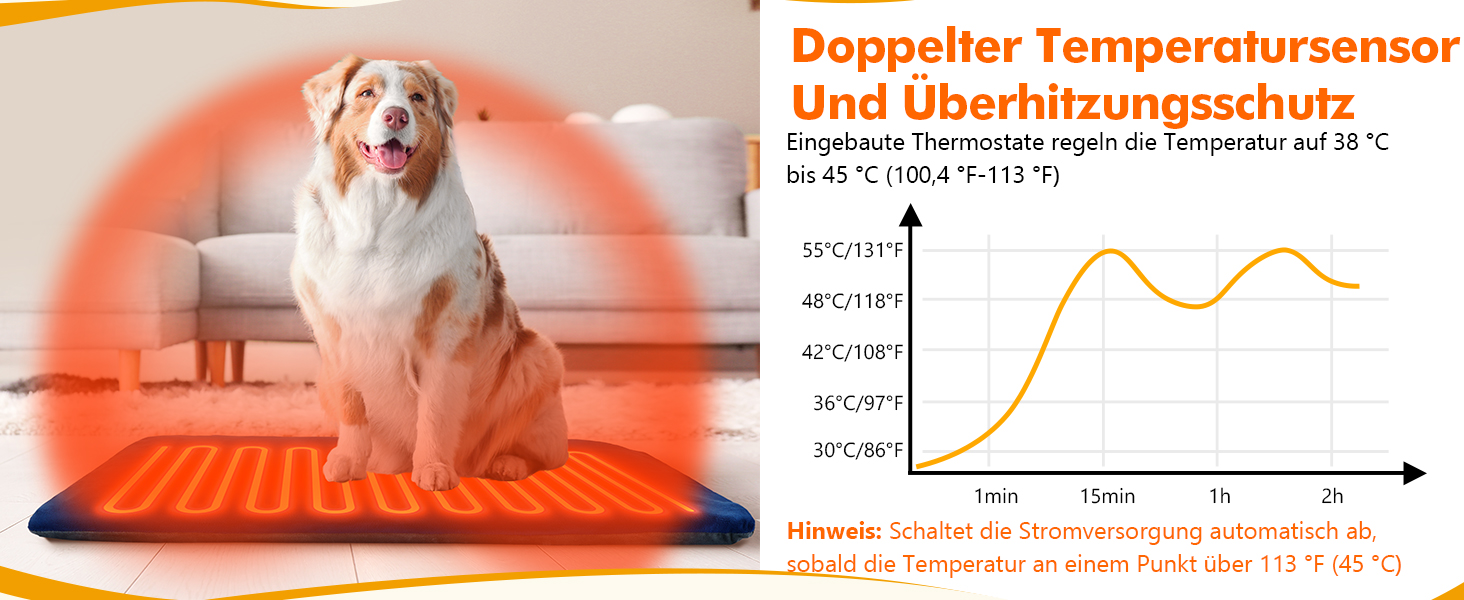 Електричний килимок для домашніх тварин Pecute - нагрівальний килимок для собак і котів з постійною температурою (M, 40x50 см)