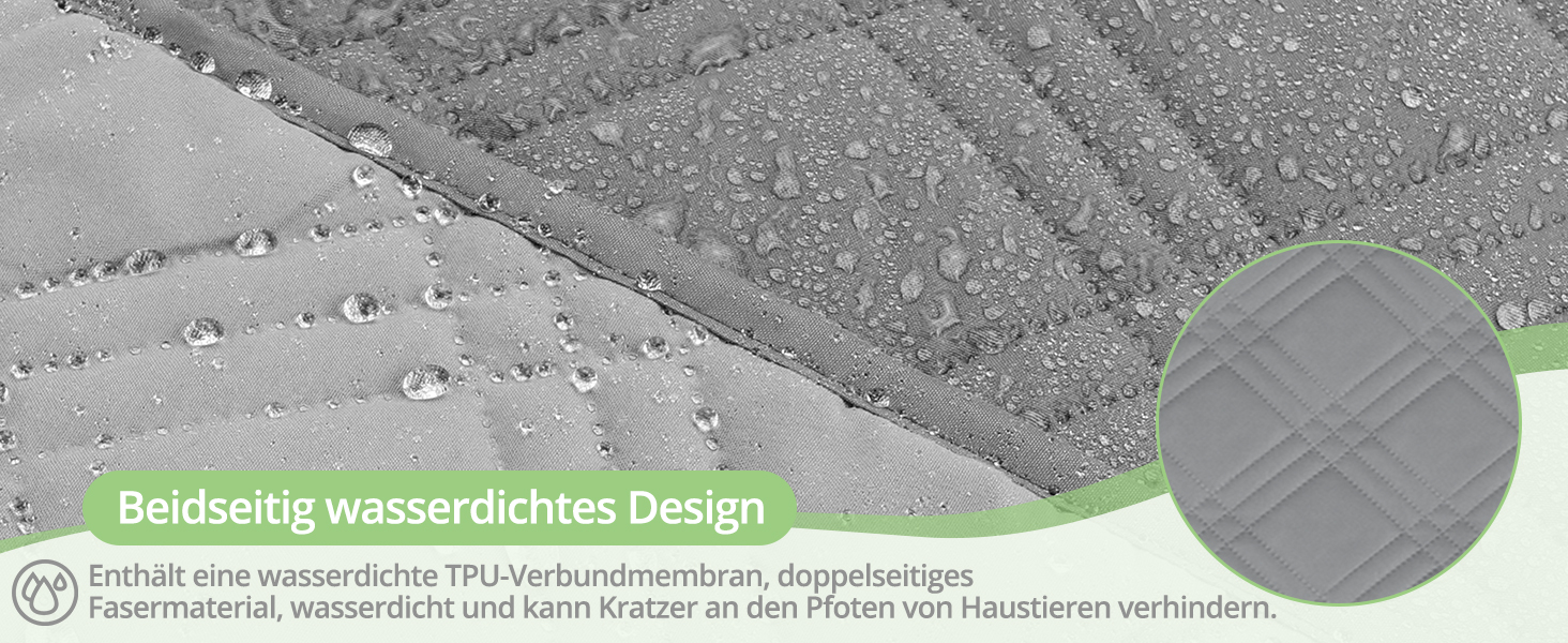 Водонепроникний килимок для собак, килимок для котів, неслизький, міцний, для захисту дивану, ліжка, автокрісла, можна прати в пральній машині (172 x 208 см, сірий)