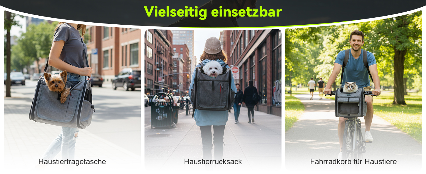 Корзина для собак на велосипед до 10 кг з міцною L-подібною кріпленням Φ80mm, складана, дихаюча, 4-в-1 (рюкзак, сумка через плече, автокрісло), з комфортним подушкою та світловідбиваючими смугами