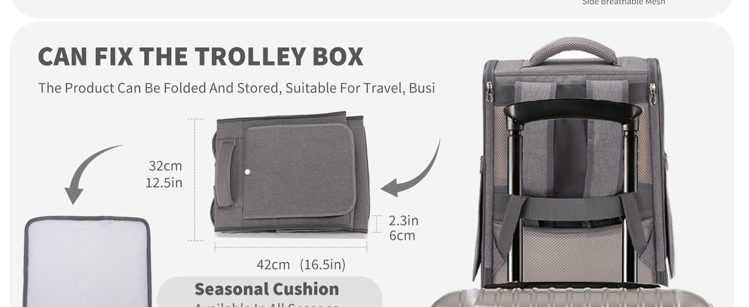 Рюкзак для собак та котів PETCUTE: дихаючий, складаний, для малих порід, сірий