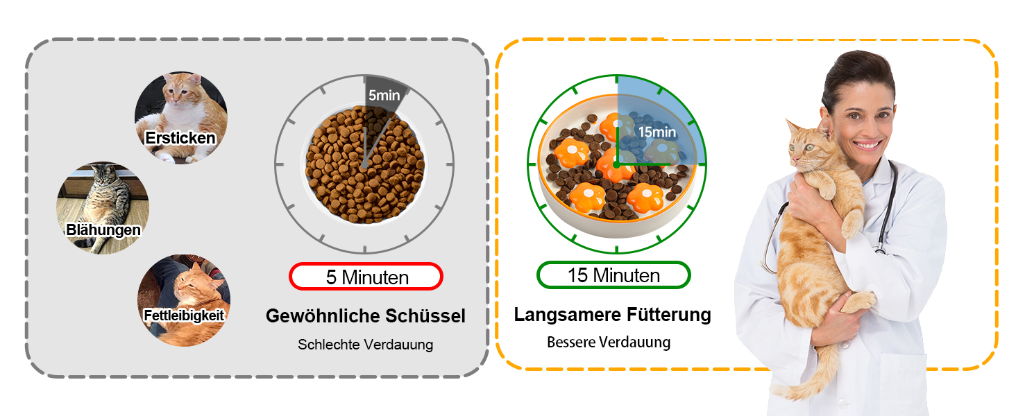 Підвищена годівниця для котів Anti Schling Napf - керамічна годівниця з антиковзним основанням, інтерактивна, для повільного годування, рожеві квіти