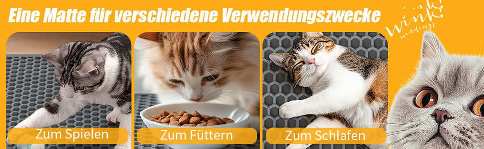 Килимок для котячого туалету Asoway Katzenklo, 76x61 см, з подвійним шаром, стільниковий дизайн, портативний, для котячого туалету