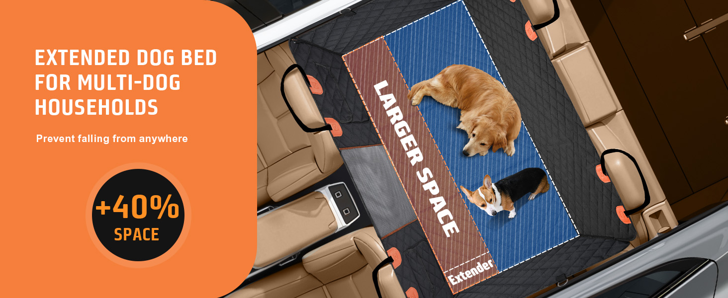 Накладна на сидіння автомобіля для собак Gimars, 157x137 см, велика, зносостійка, водовідштовхувальна, універсальна, з передньою кришкою та оглядовим вікном (чорний&оранжевий)