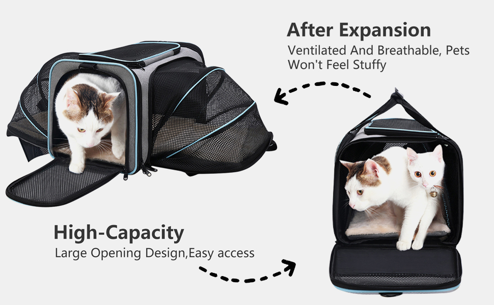 Транспортна сумка для котів та собак PETCUTE, складана переноска для тварин з підкладкою, шлейкою, дихаюча сумка для автопоїздок, чорно-помаранчевий колір