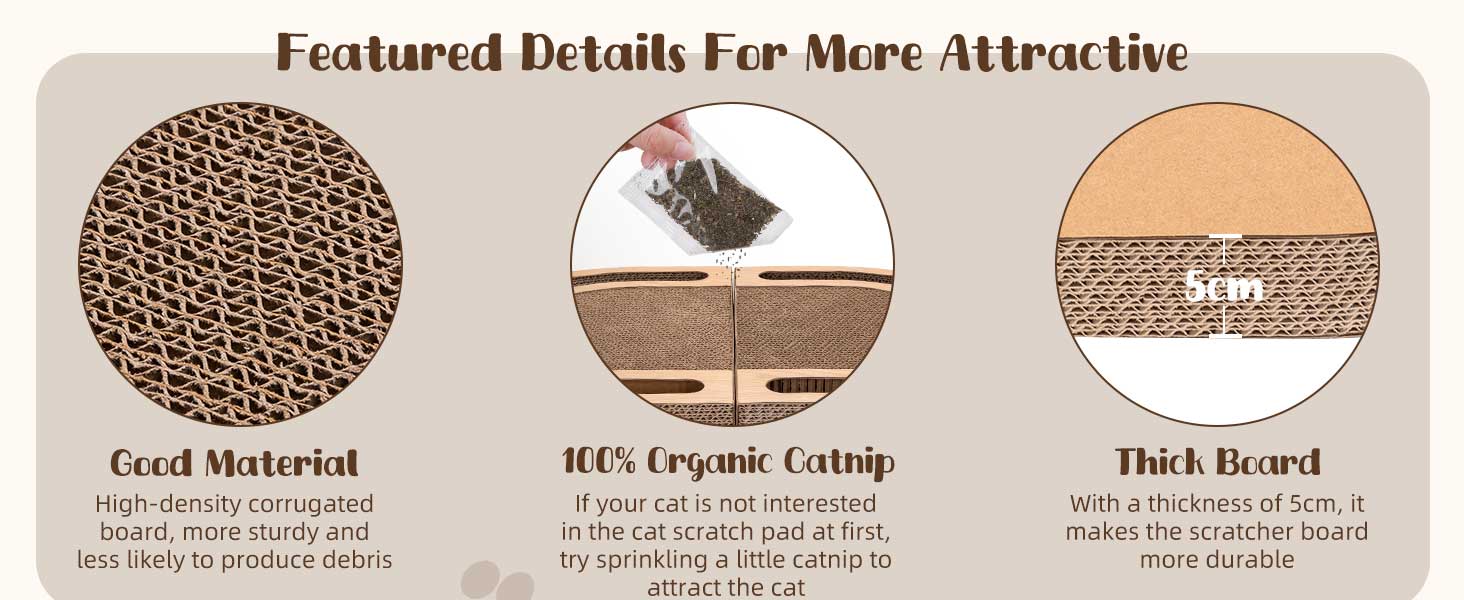 Nobleza Драбина-кіготь для котів велика 2-в-1, розкладна з іграшкою-м'ячиком та котячою м'ятою - високоякісна XXL драбина-кіготь для кількох котів, 60x40 см