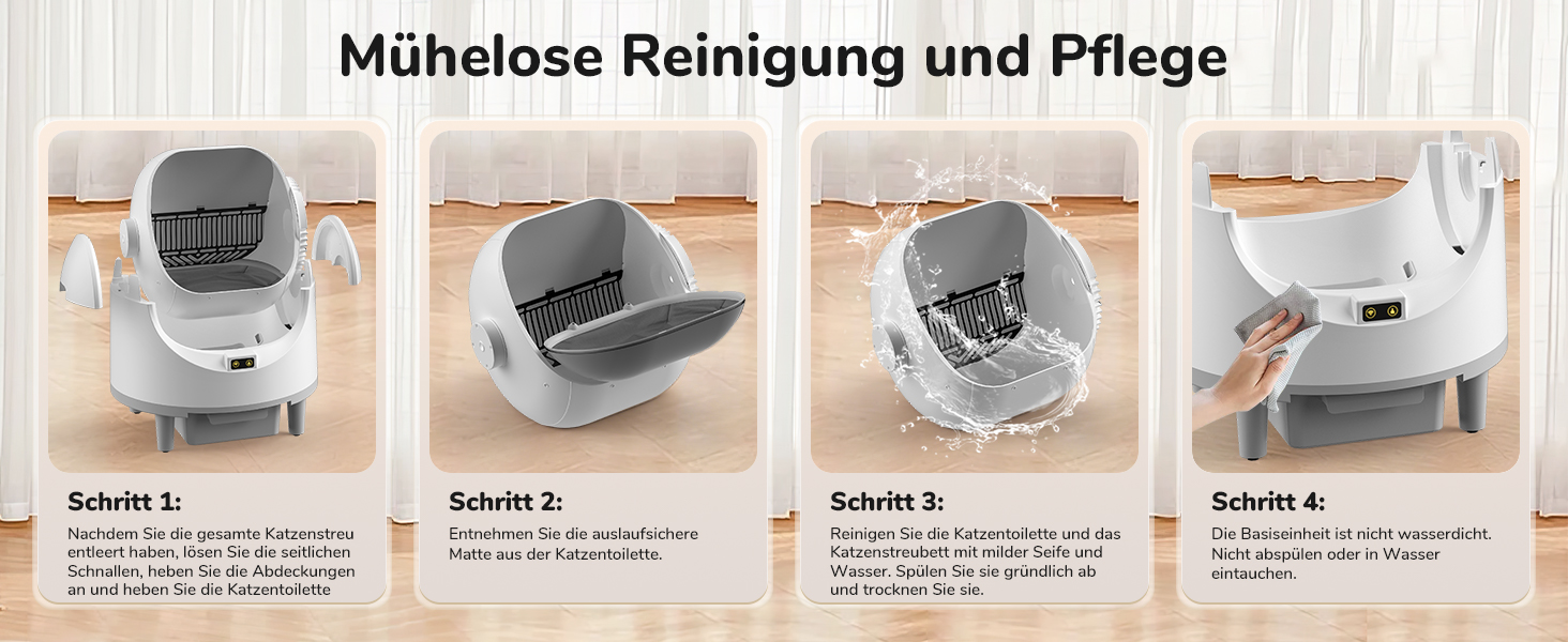 Автоматичний лоток для котів Katzenklo XXL з самоочищенням, відкривається зверху, з керуванням через додаток, датчиком безпеки та усуненням запаху. Великий об'єм для кількох котів