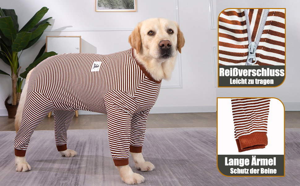 Тіло для собак після операції: захист від лизання, альтернатива нашийнику, з блискавкою, 3XL, колір кава