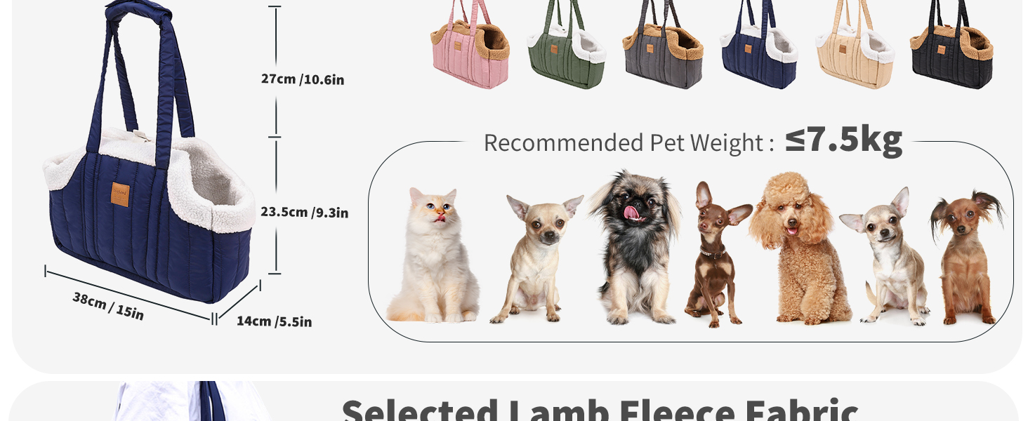 PETCUTE Сумка-переноска для собак і котів, чорна, з карабіном, складна, для маленьких тварин