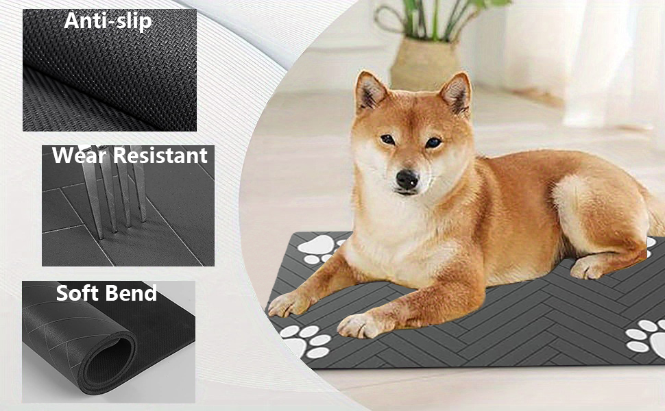 Килимок для годівлі котів та собак, супер вбираючий, неслизький, 40 x 60 см (темно-сірий)