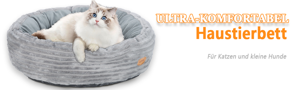 Підігрівальне ліжко для котів GDGZT, 50.8 см, миється, для дому, м'яке з підігріваючим килимком, у вигляді пончика для котів та маленьких собак