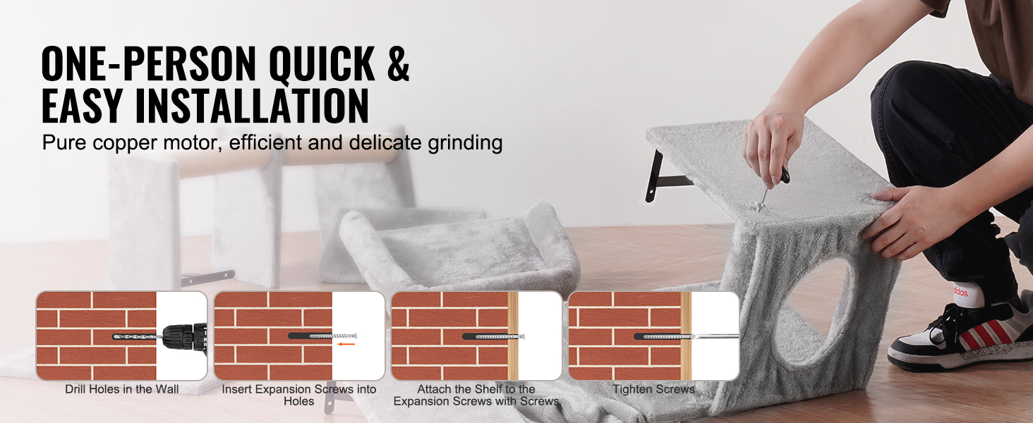 Комплект меблів для котів VEVOR: комплекс для лазіння, лежання, ігор, 6 предметів (до 18 кг)