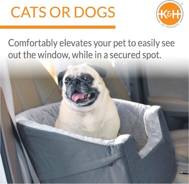 Портативне автокрісло для дрібних домашніх тварин K&H Pet, сіре