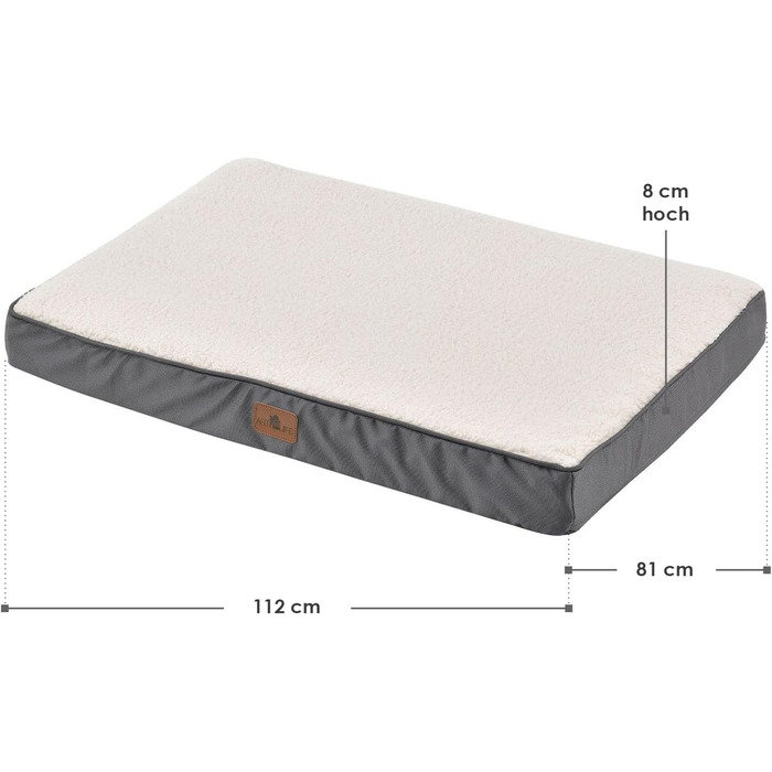 Ортопедичне ліжко для собаки Juskys Milow 112x81см, сіре