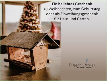 Годівниця для птахів Koppersdesign, FSC дерево, шиферна покрівля