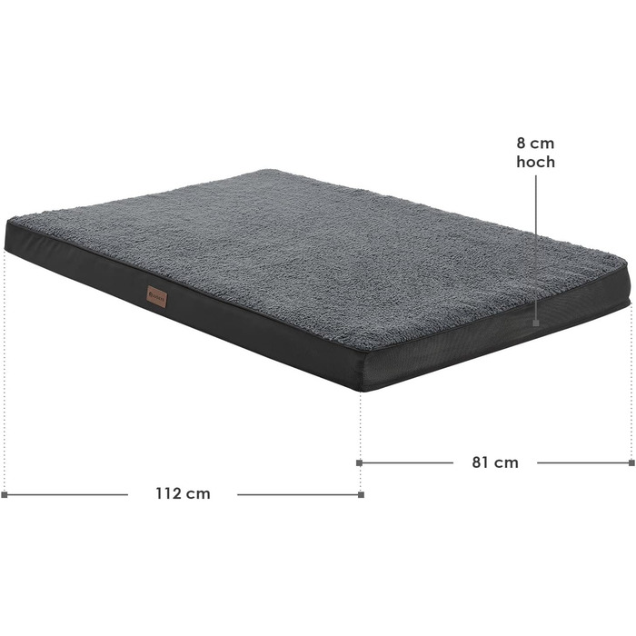 Ортопедичне ліжко для собаки Juskys Milow 112x81см сіре
