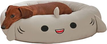Ліжко для домашніх тварин Squishmallows Gordon Акула 61 см, середнє, ультрам'яке, офіційне плюшеве ліжко