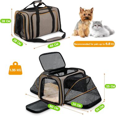 Складна сумка для домашніх тварин ALLSOPETS для подорожей (помаранчевий)