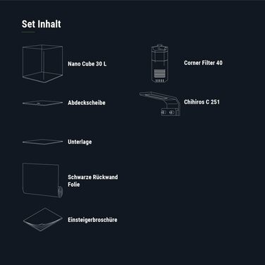 Dennerle Nano Cube Basic 30 л – Міні-акваріум із заокругленим переднім склом