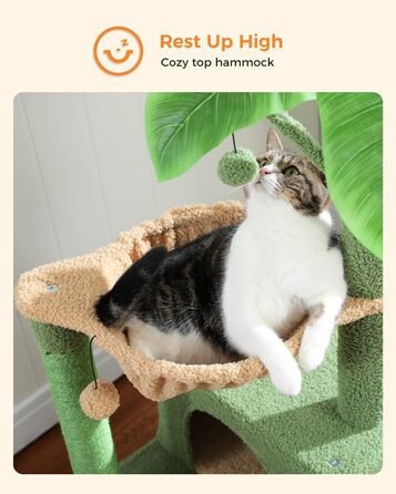 Кігтеточка PURRPURCAT з печерами та гамаком, зелена