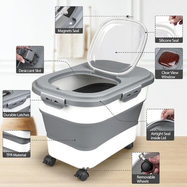 Контейнер для корму для собак Viretec, 2,3-9 кг, складний, герметичний