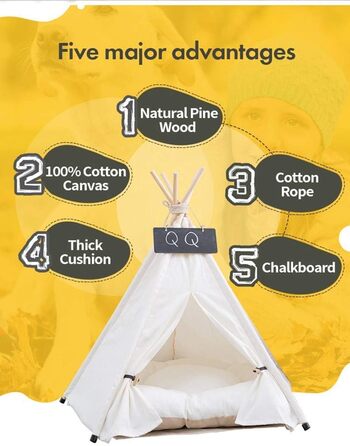 Намет для домашніх тварин Sunnykud Teepee з подушкою (M 50x50x60см)