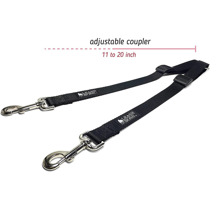 Повідець Boss Duo Double Dog Leash, регульований, світловідбиваючий