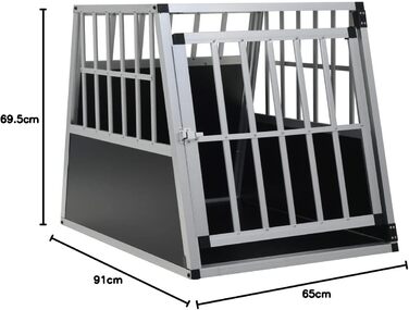 vidaXL Транспортна клітка для собак, одностворчата, 65x91x69,5 см, металева, перевезення та подорожі
